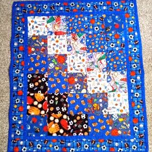 Adorable homemade boys blanket